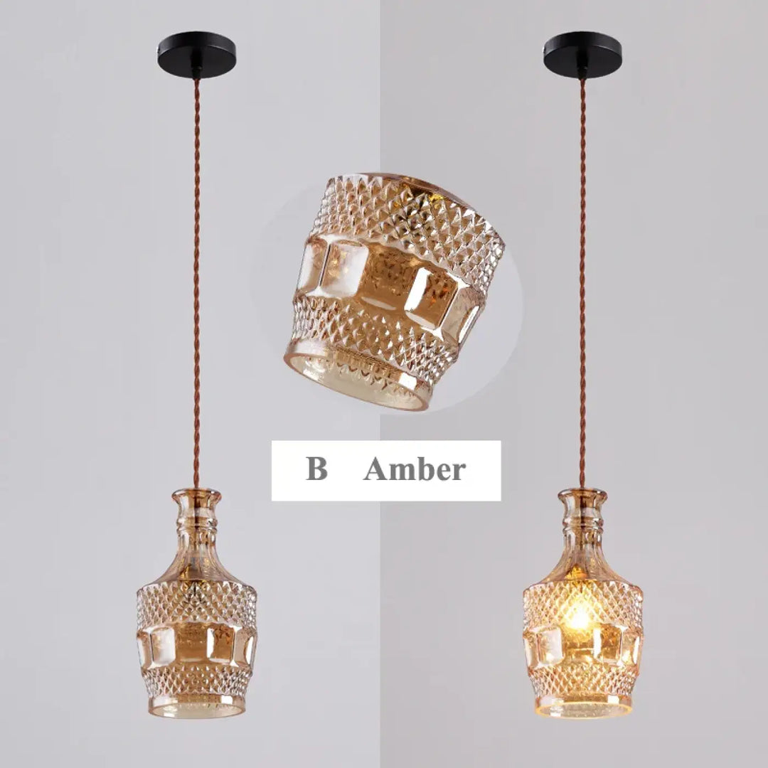 Suspension luminaire en verre ciselé style art déco élégant