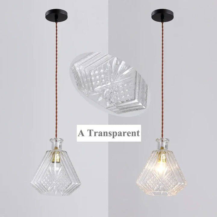 Suspension luminaire en verre ciselé style art déco élégant