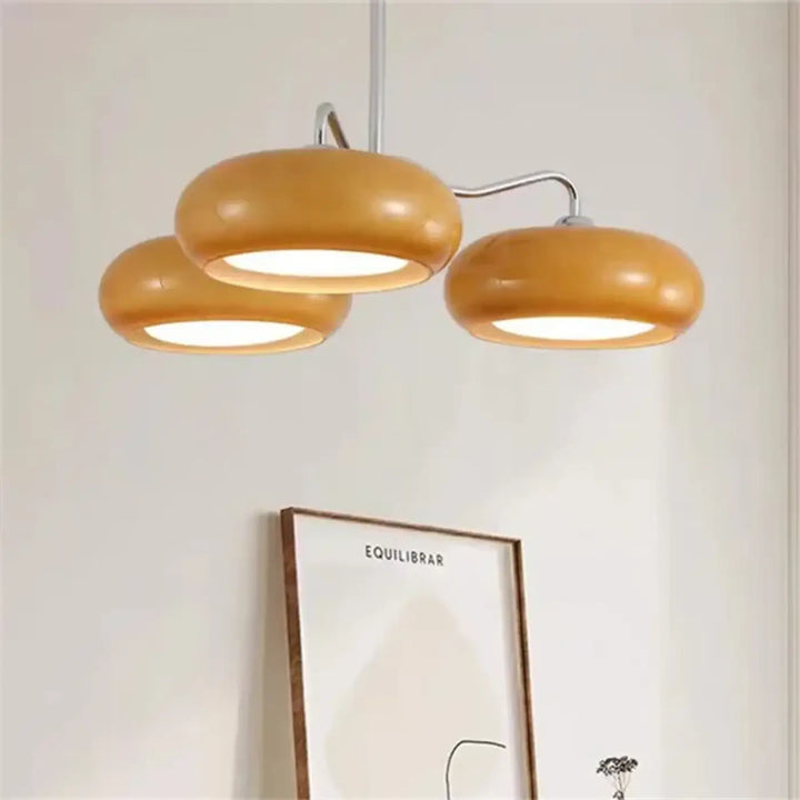 Retro ceiling light Bedroom Dining Room Antique Orange glass light France Style Medieval dining room Bauhaus yellow