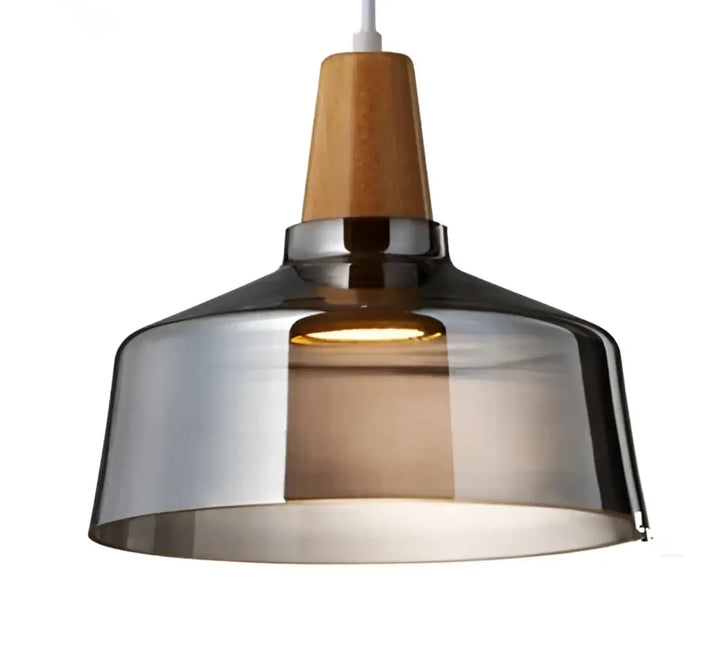 Suspension luminaire en verre effet bois au style scandinave
