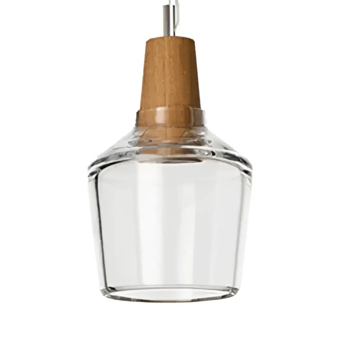 Suspension luminaire en verre effet bois au style scandinave