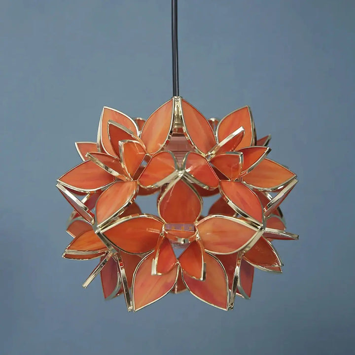 Suspension luminaire en verre forme de fleur au style poétique