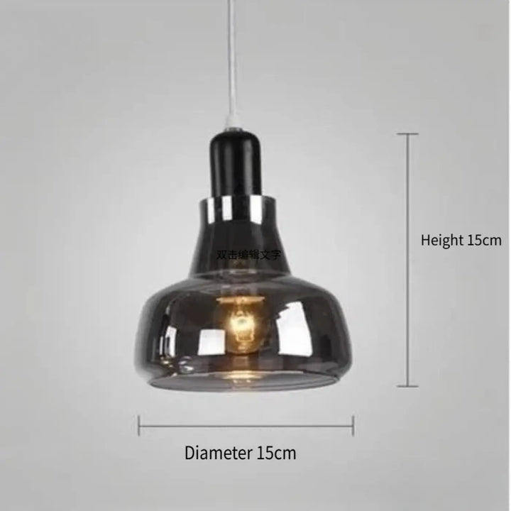 Suspension luminaire en verre fumé style moderne et design élégant