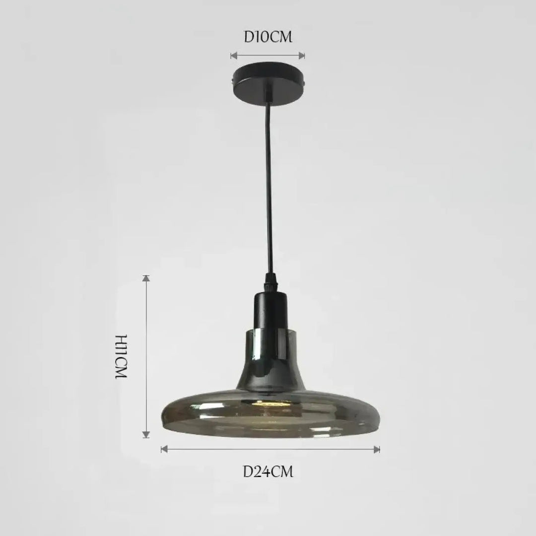 Suspension luminaire en verre fumé style moderne et design élégant