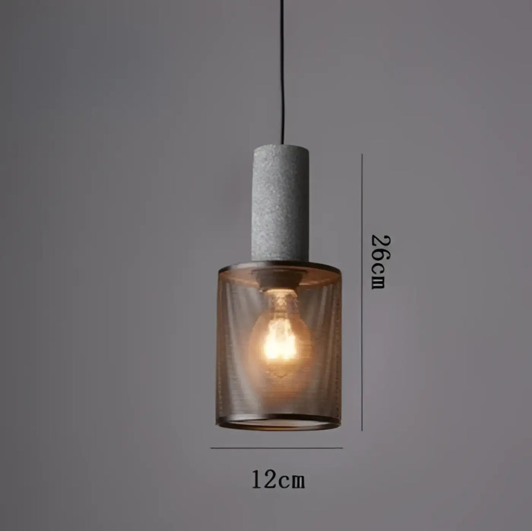 Suspension luminaire en verre et métal design moderne noir
