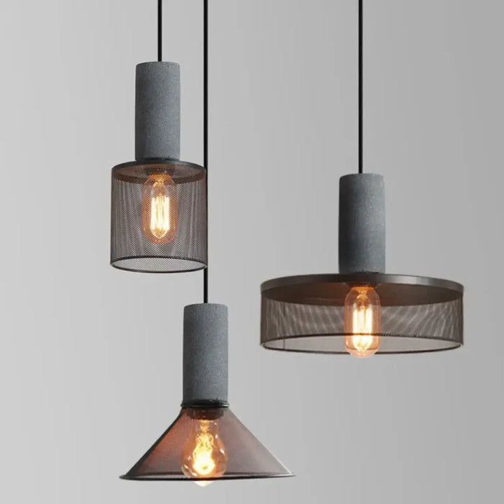 Suspension luminaire en verre et métal design moderne noir
