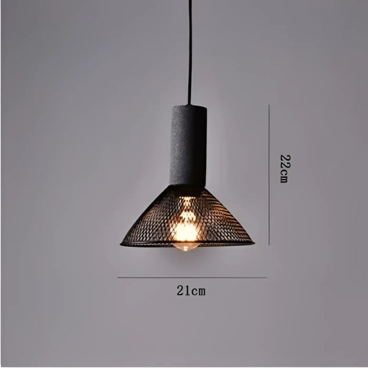 Suspension luminaire en verre et métal design moderne noir