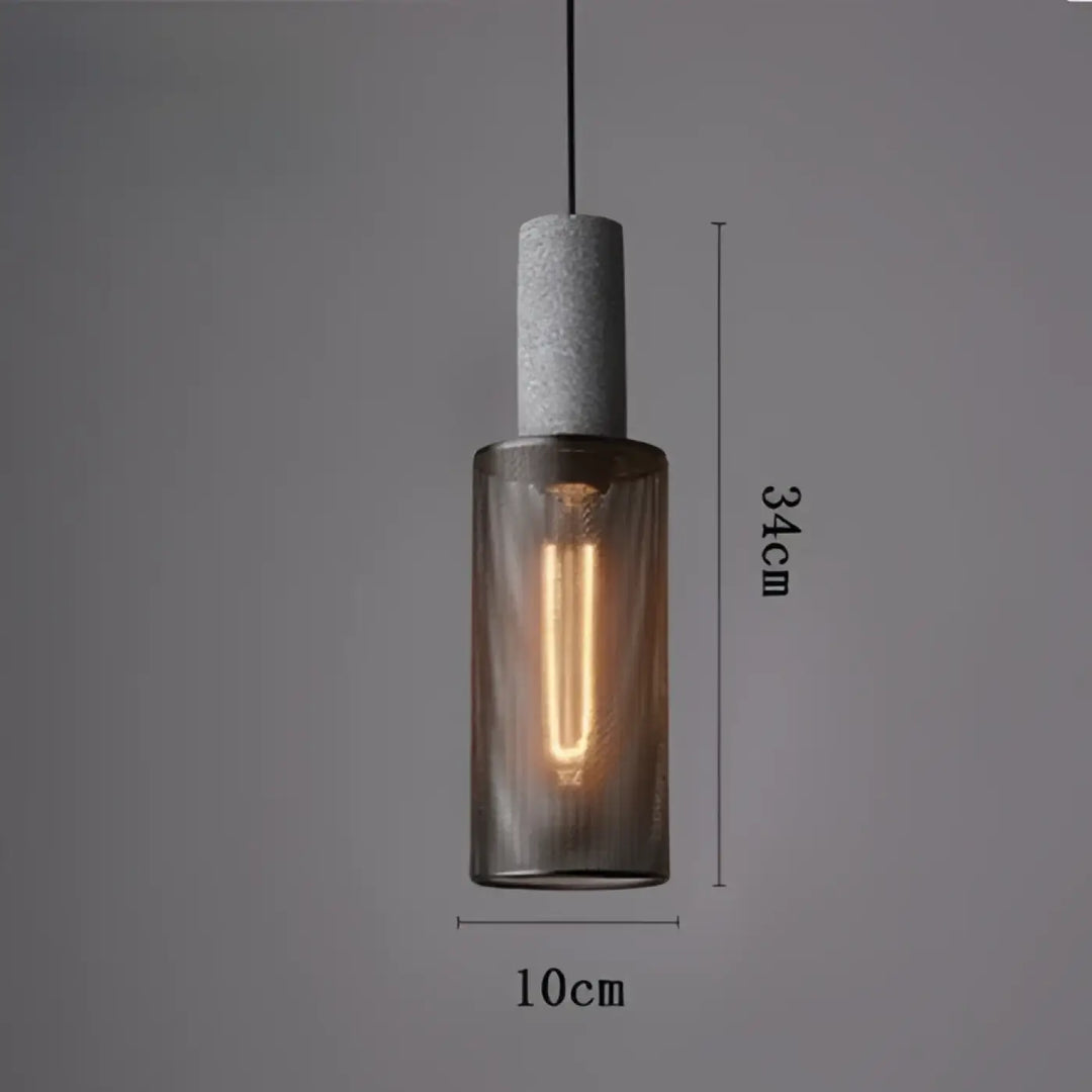 Suspension luminaire en verre et métal design moderne noir
