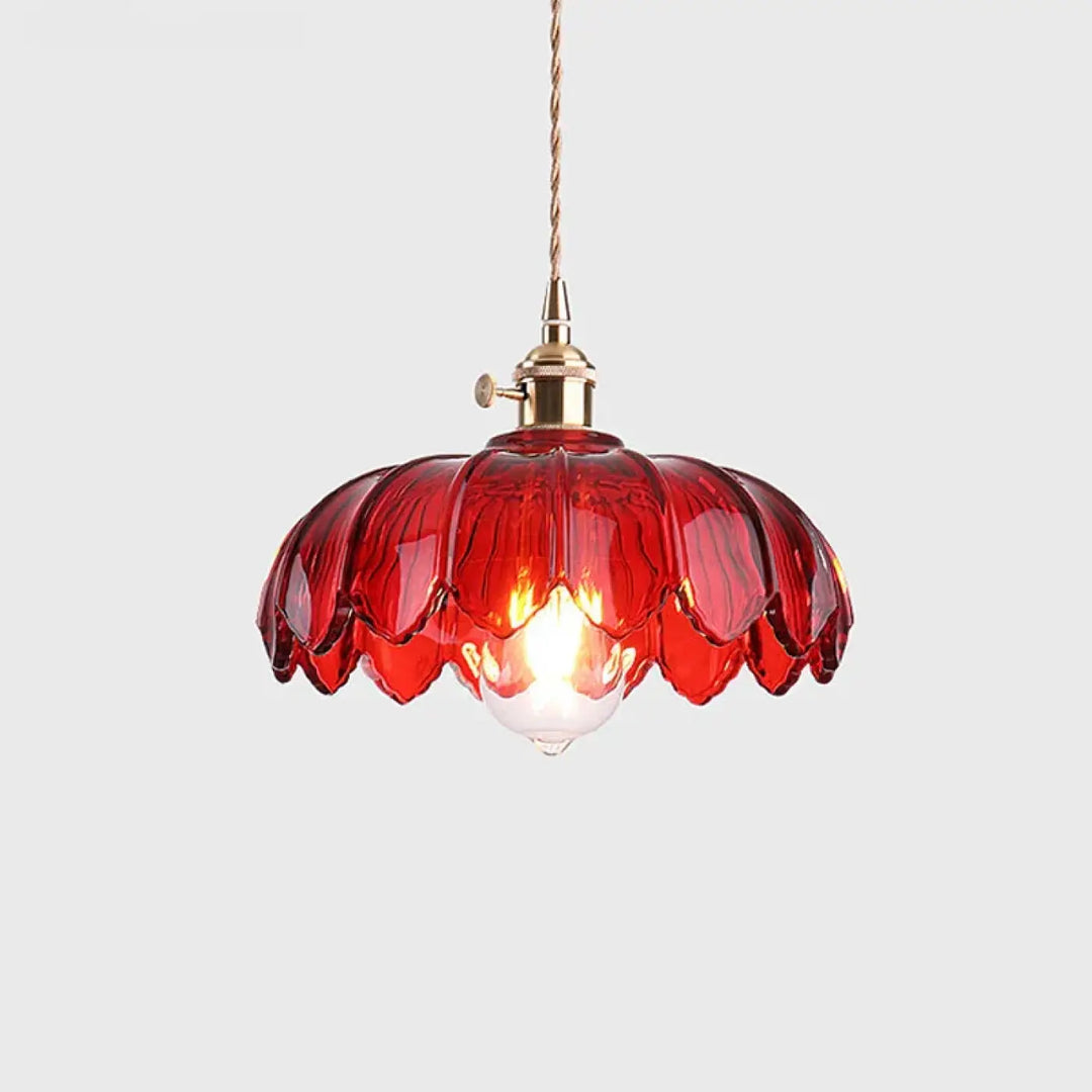 Suspension luminaire en verre motif floral au style élégant