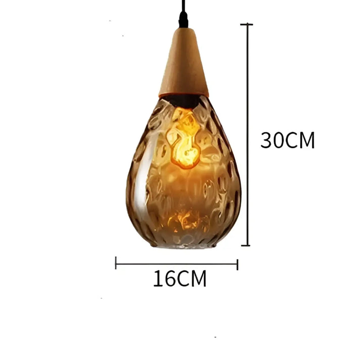 Suspension luminaire en verre soufflé en forme de goutte élégante