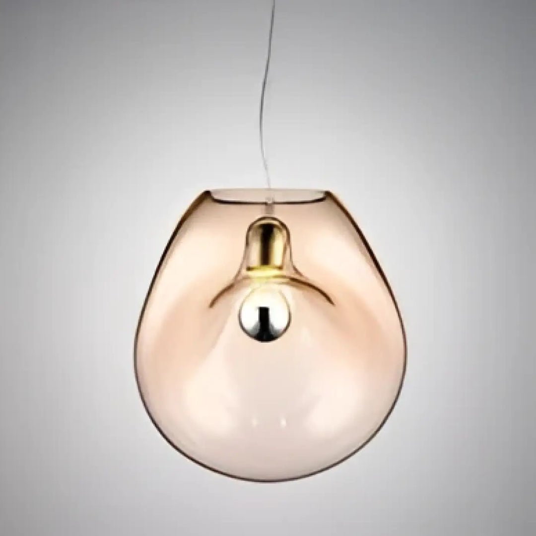 Applique murale taonua en verre soufflé ambré translucide avec ferrure en laiton poli pour décoration intérieure plus qu’un éclairage