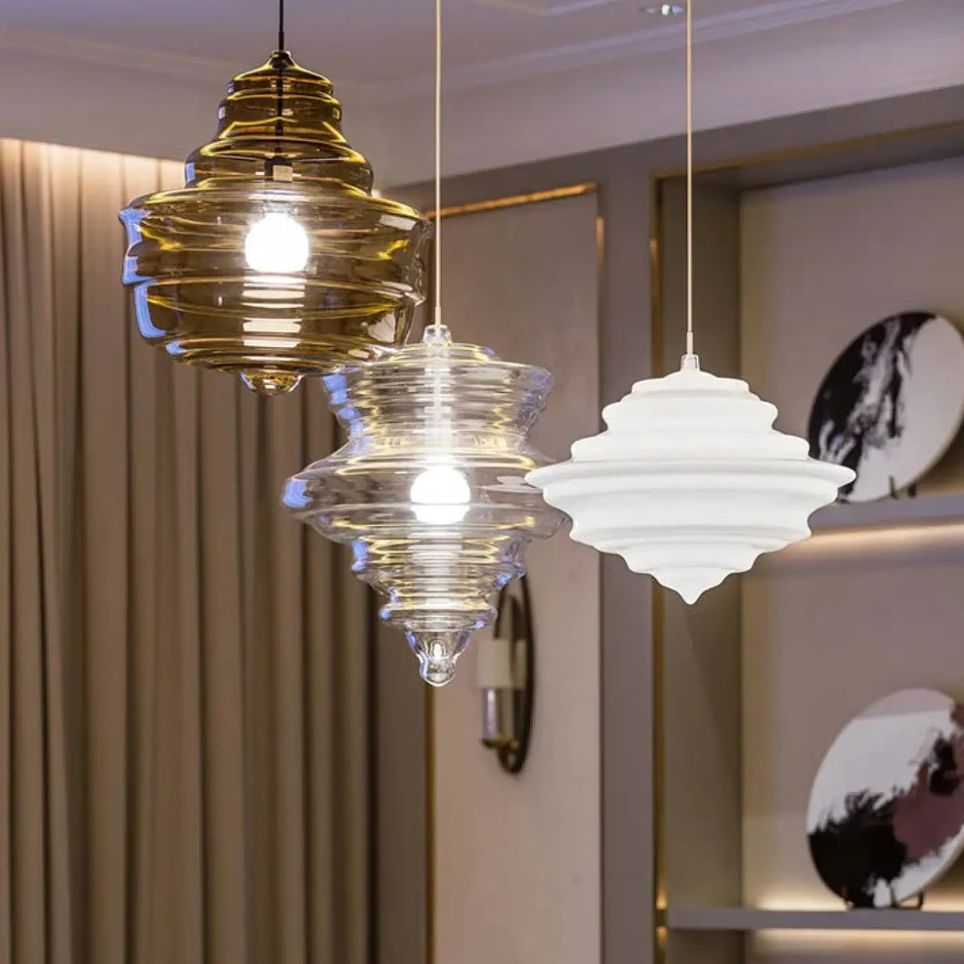 Suspension luminaire en verre style art déco élégant