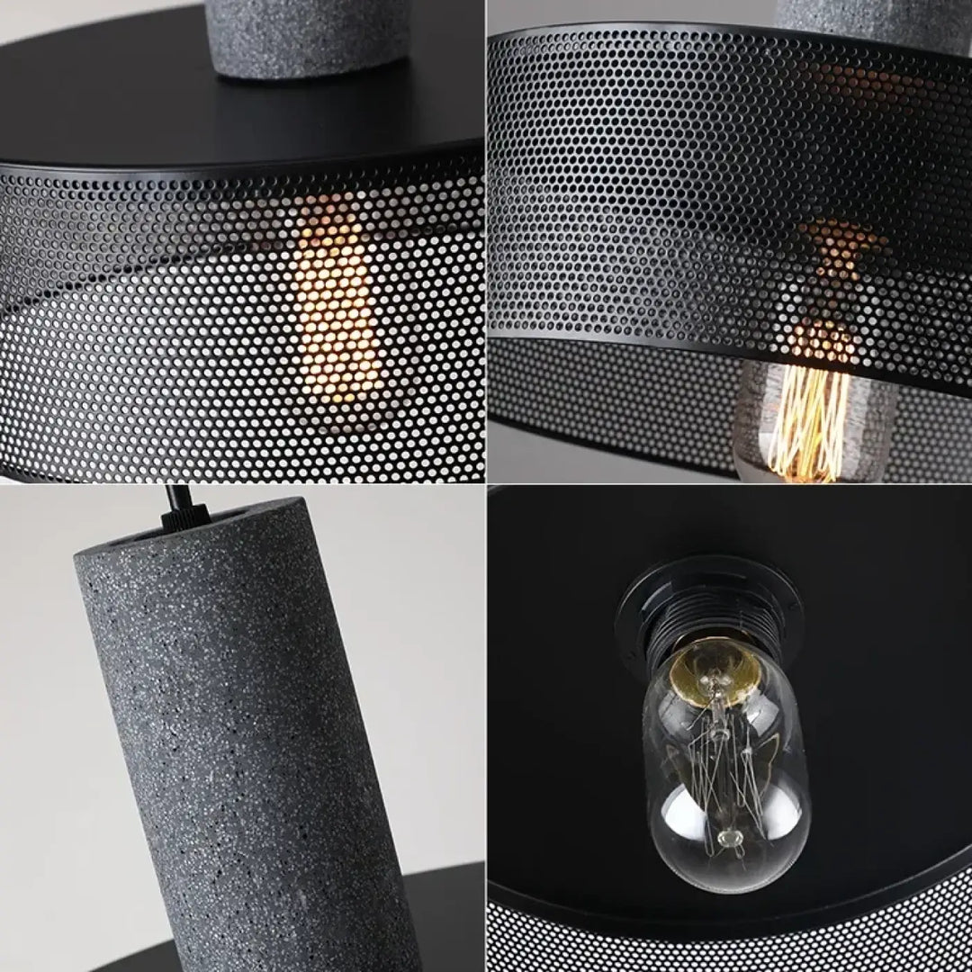 Suspension luminaire en verre industriel loft noir style atelier