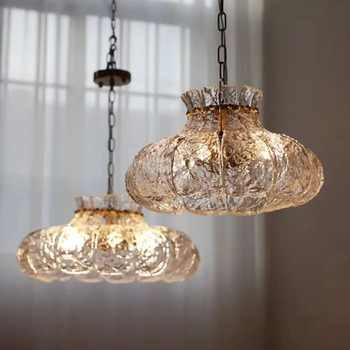 Suspension luminaire en verre style rétro pour salon élégant
