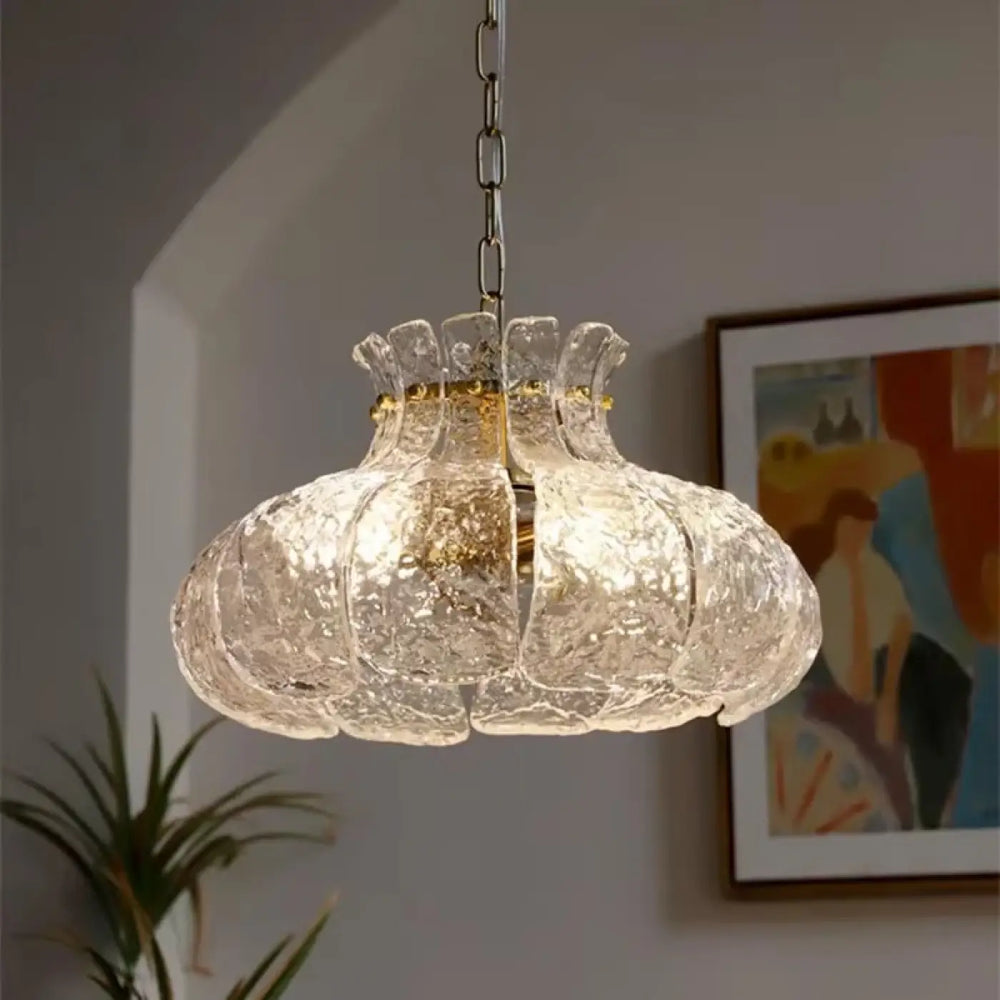 Suspension luminaire en verre style rétro pour salon élégant