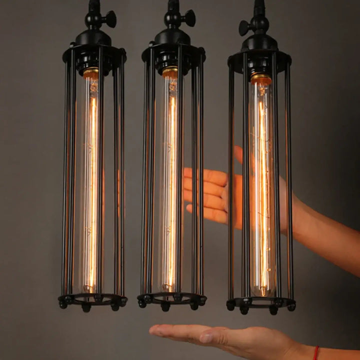 Suspension luminaire en verre au style vintage loft et rétro