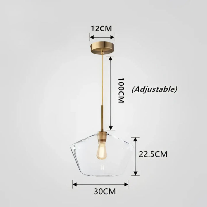 Suspension luminaire en verre transparent design moderne chic