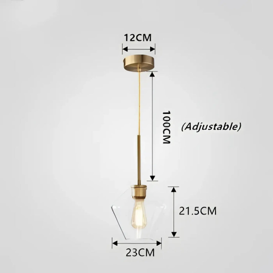 Suspension luminaire en verre transparent design moderne chic