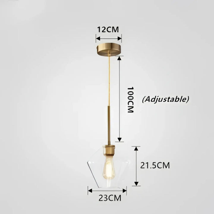 Suspension luminaire en verre transparent design moderne chic
