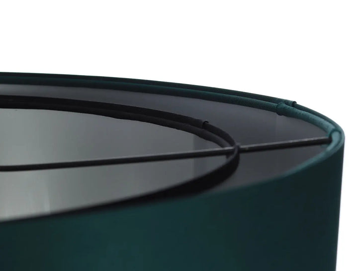 Suspension luminaire duo en velours vert foncé avec cadre métallique noir design moderne en argent design