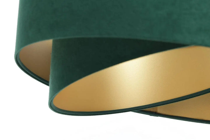 Suspension luminaire verte galaxy auric en velours émeraude avec intérieur doré luxueux