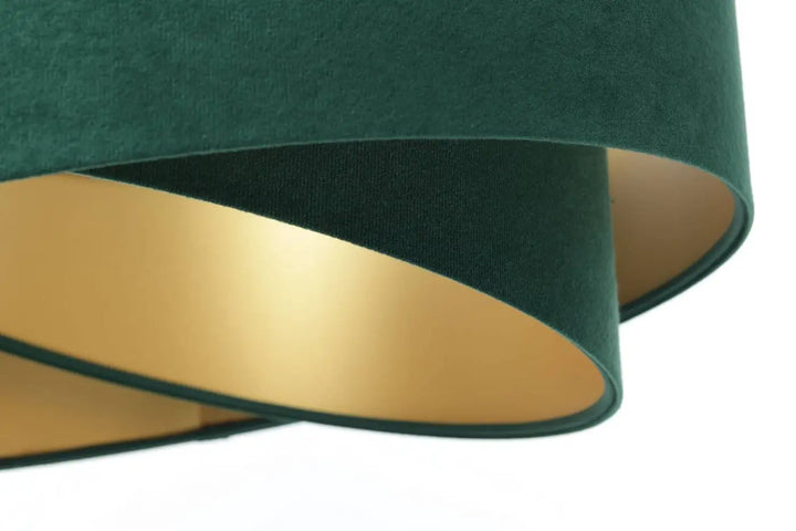 Suspension luminaire galaxy auric en velours vert émeraude avec intérieur doré pour un éclairage élégant et moderne
