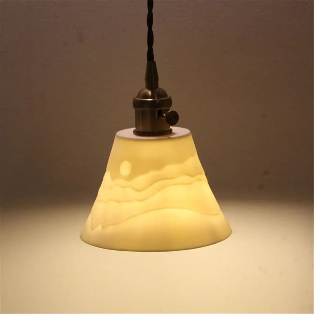 Suspension luminaire vintage abat jour motif cerf style nature