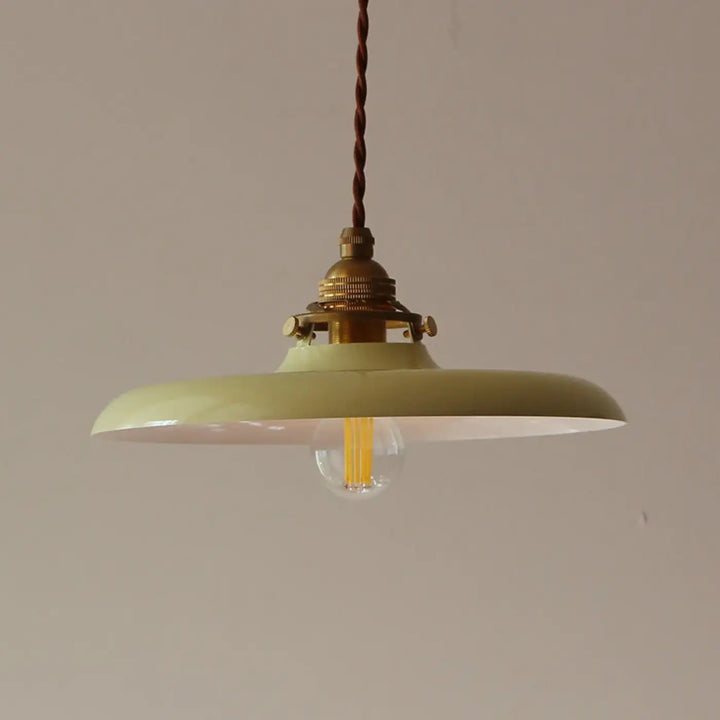 Suspension luminaire vintage en métal avec câble tressé chic