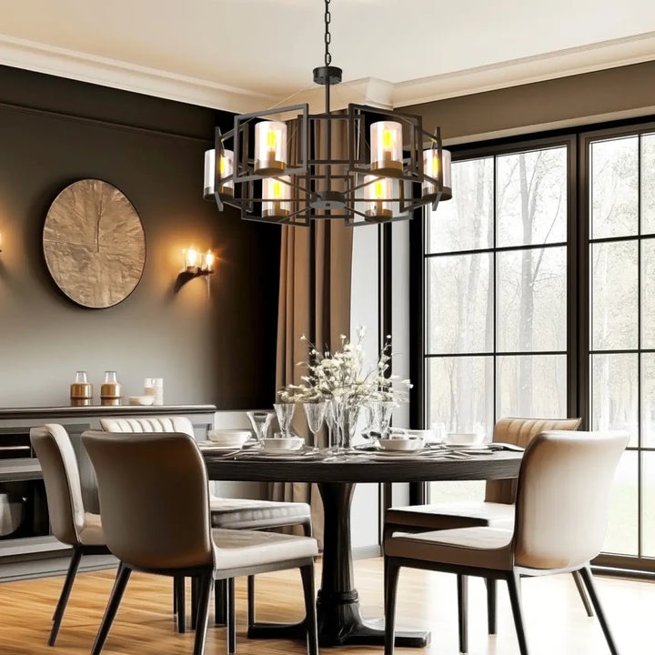 Suspension luminaire design vintage en métal avec éclairage led