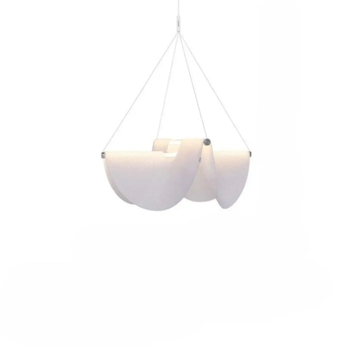 Suspension luminaire nautilus en voilage ondulé blanc semi translucide pour un design contemporain élégant