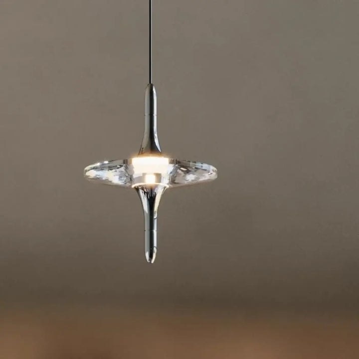 Suspension lumineuse design cristal moderne argent