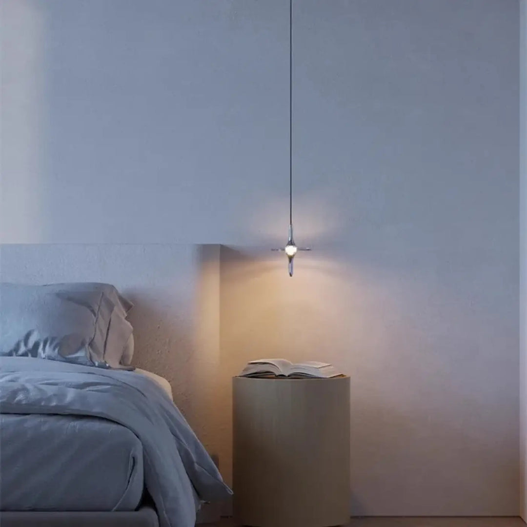 Suspension lumineuse design cristal moderne argent