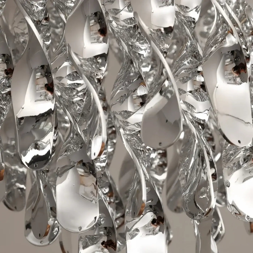 Suspension luxe acrylique dorée design moderne led raffiné