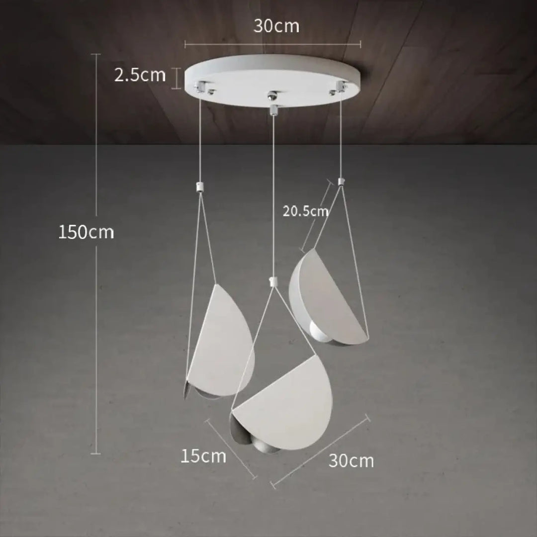 Suspension moderne blanche design origami lumineux