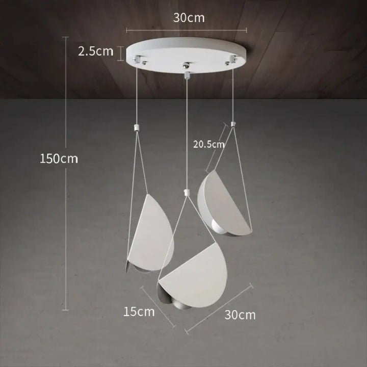Suspension moderne blanche design origami lumineux