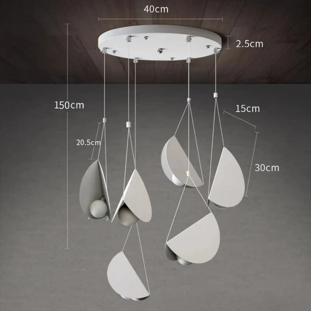 Suspension moderne blanche design origami lumineux