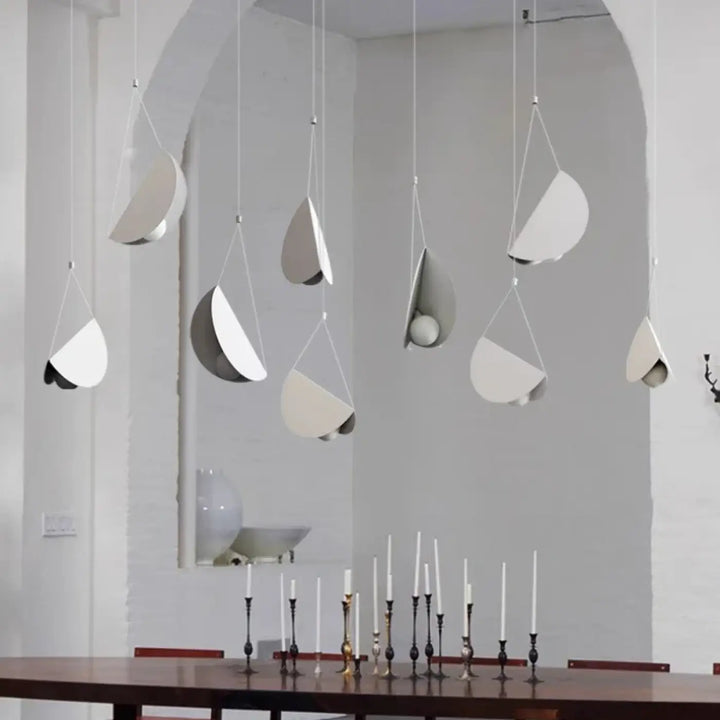 Suspension moderne blanche design origami lumineux