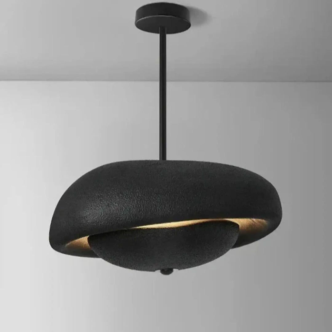 Suspension Moderne Design Dôme Texturé Blanc Noir Gris Intérieur Doré