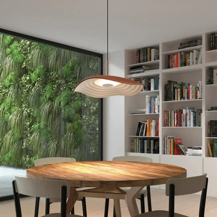 Suspension moderne design ondulé cuisine îlot

