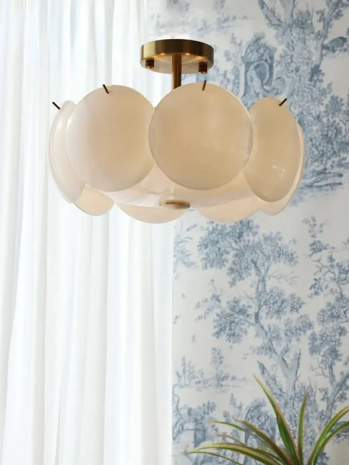 Cream White Glass Ceiling Light Modern Minimalist Retro Ceiling Chandeliers Living Room Dining Room Bedroom Light home