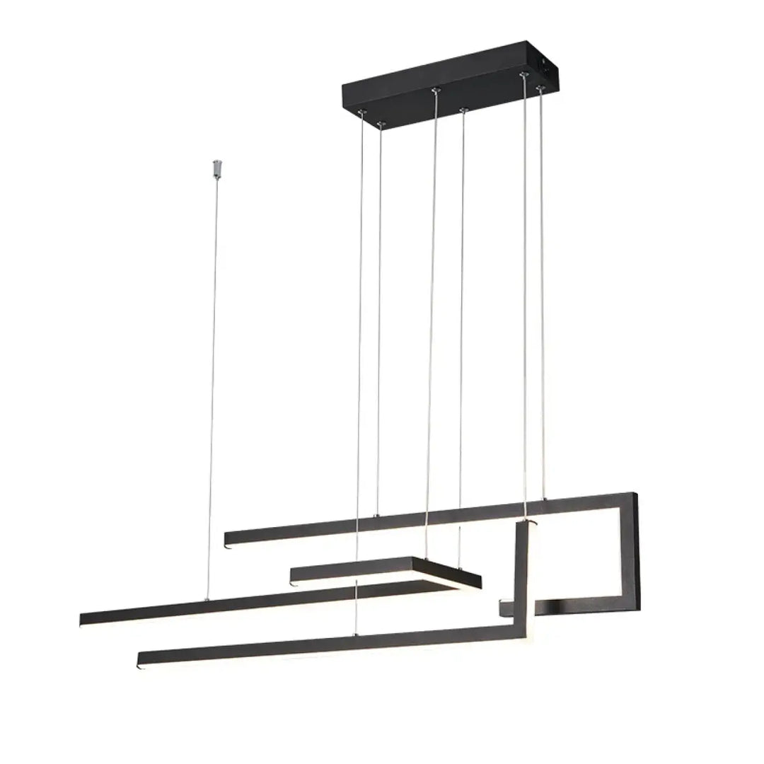 Suspension moderne en métal avec éclairage led noir ou doré