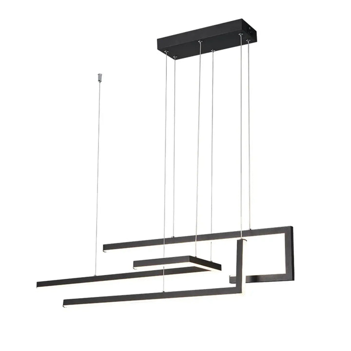 Suspension moderne en métal avec éclairage led noir ou doré