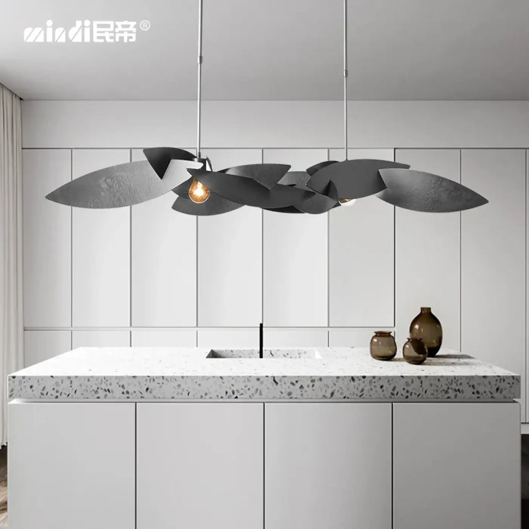 Suspension Moderne Métal Feuilles Sculpturales

