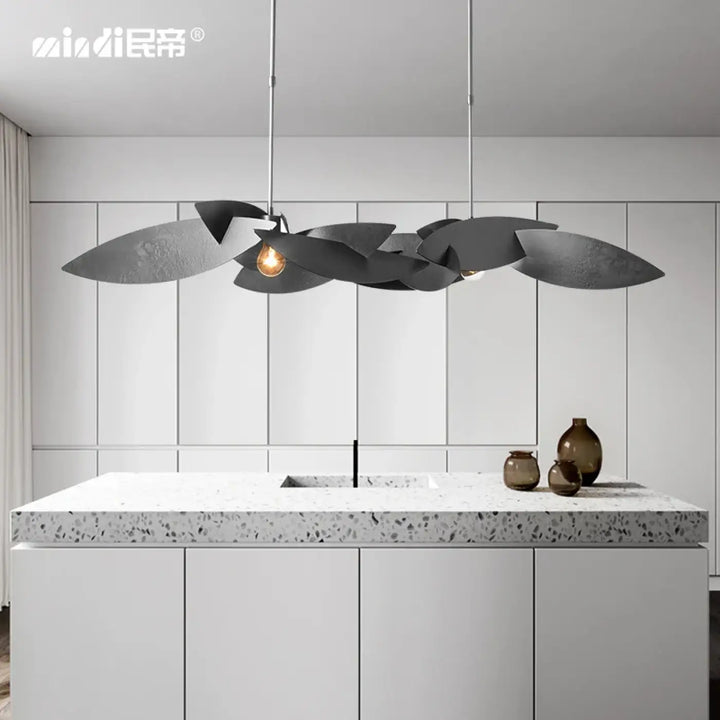 Suspension Moderne Métal Feuilles Sculpturales

