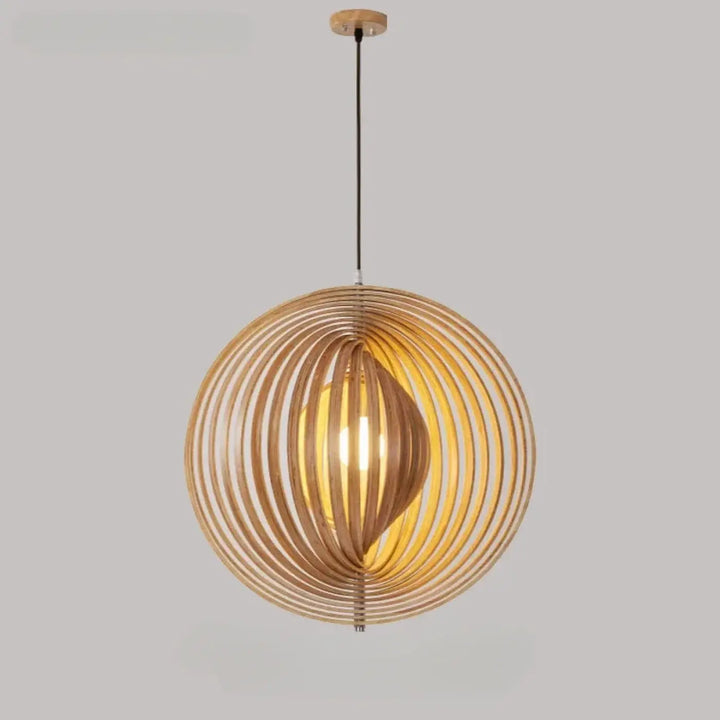 Suspension sphérique anneaux style graphique noir beige chic