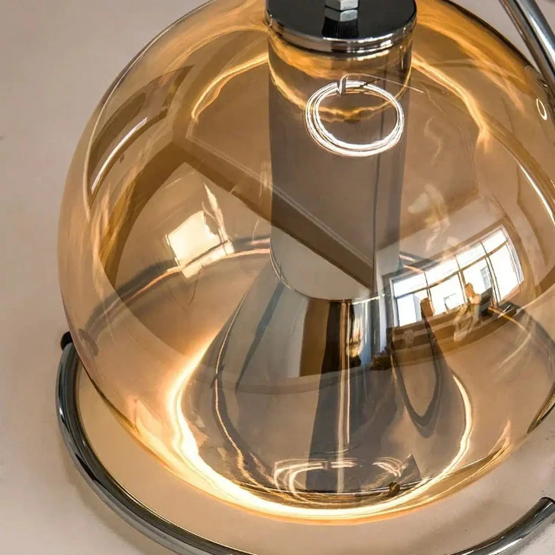 Suspension Moderne Sphérique Dorée Effet Miroir Style Chic
