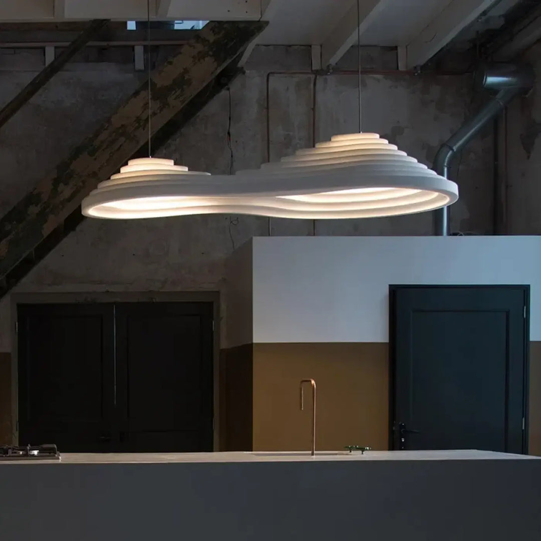 Suspension moderne en spirale conique style architectural

