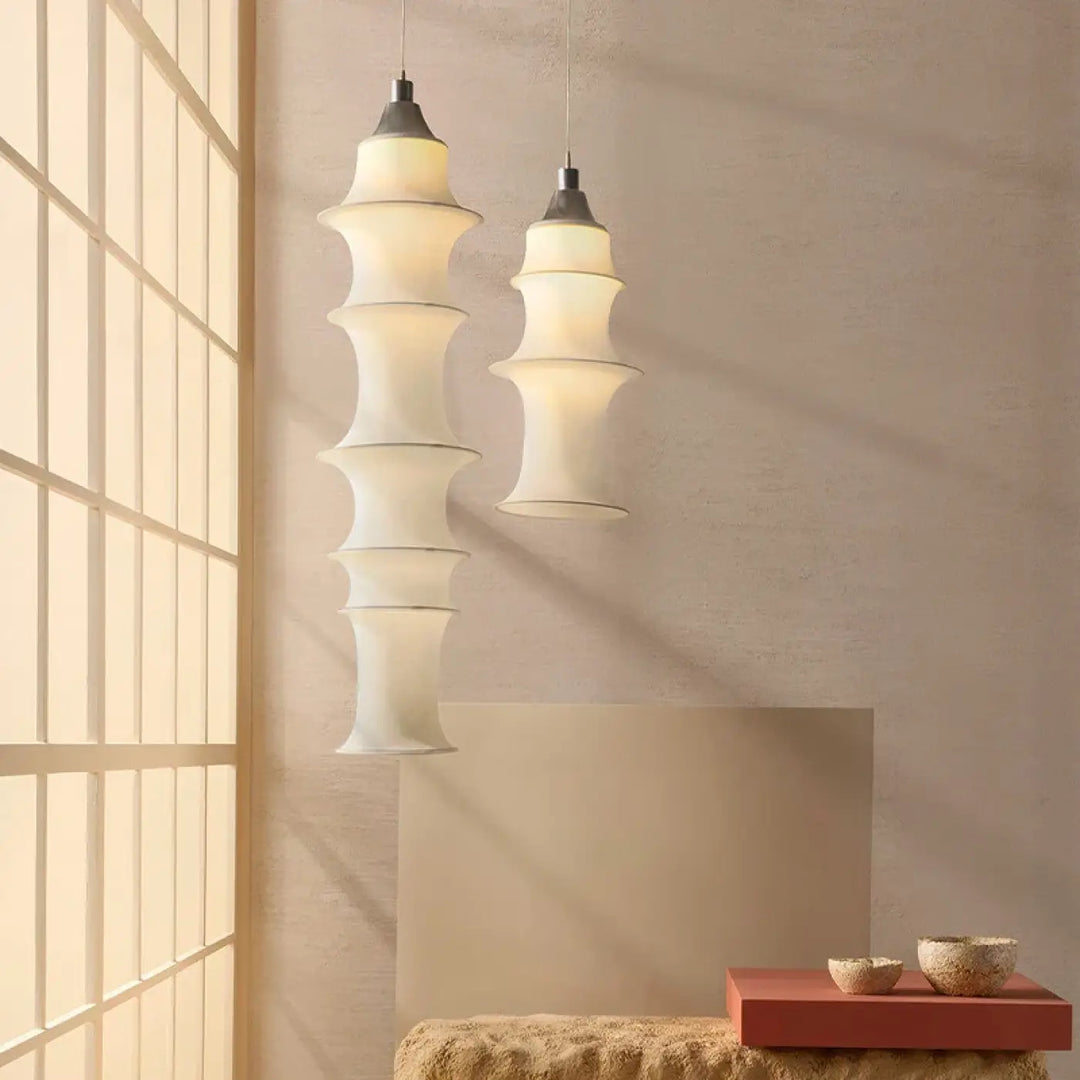Nordic Minimalist Fabric Wabi Sabi Led Pendant Lights Living Dining Room Loft Home Decor Chandelier Bedroom Corner