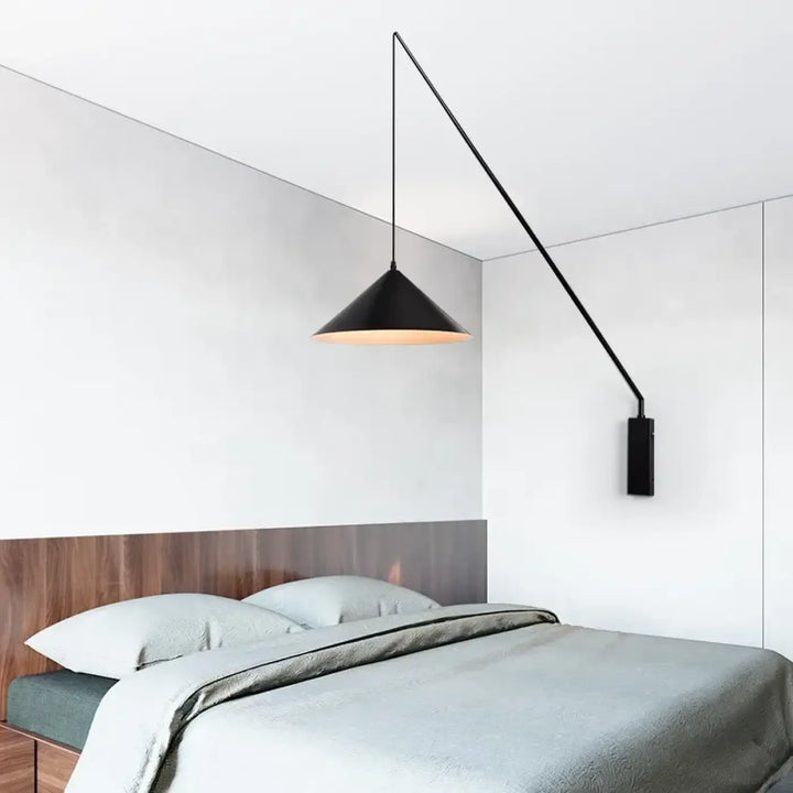 Suspension murale déportée design industriel noir style loft