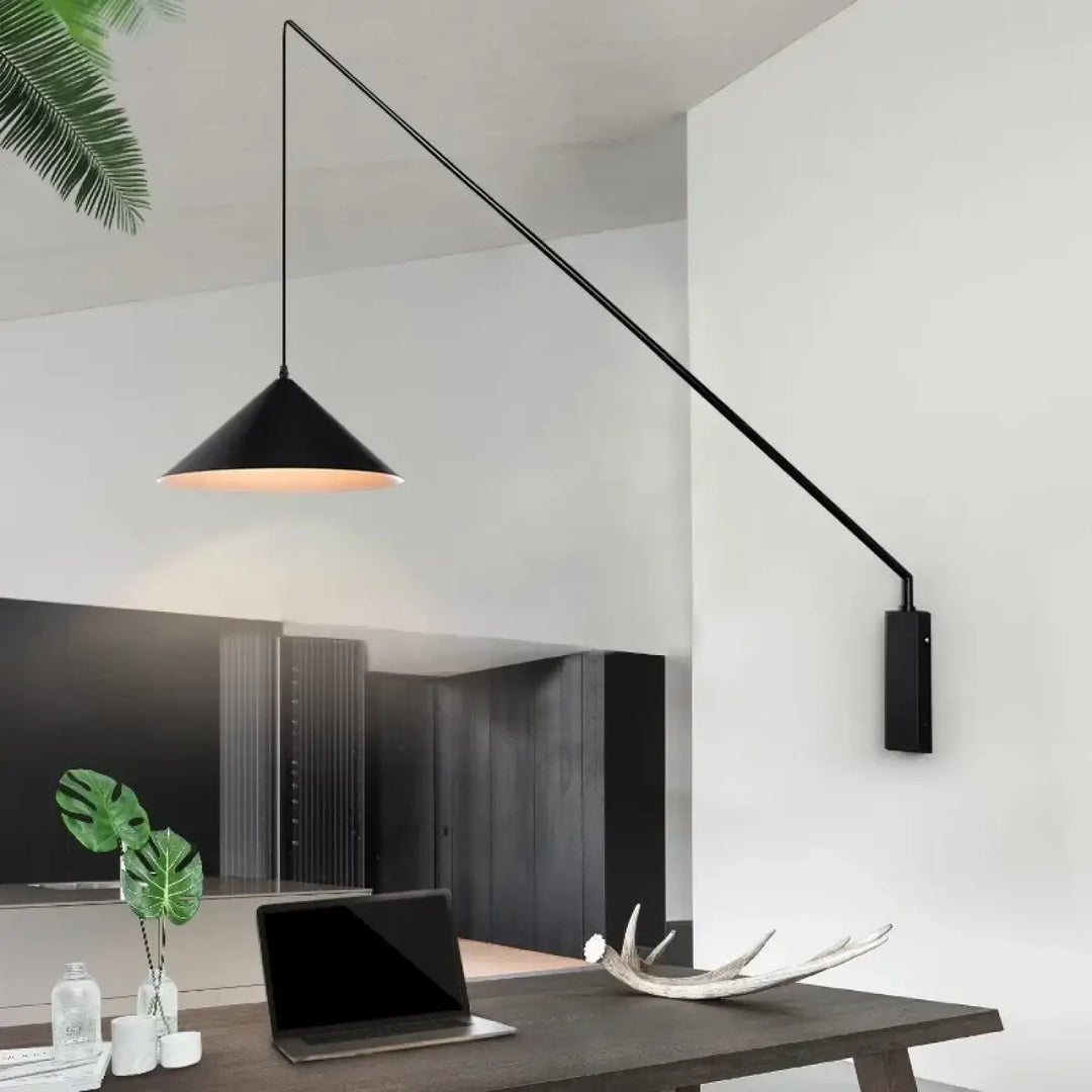 Suspension murale déportée design industriel noir style loft